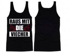 Muskelshirt/Tank Top - Raus mit die Viecher - schwarz