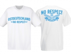 T-Hemd - Ostdeutschland - No Respect - weiß/blau - Motiv 1