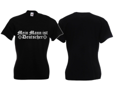 Frauen T-Shirt - Mein Mann ist Deutscher - schwarz