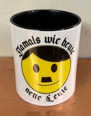 Tasse - schwarz - Damals wie Heute  - Nette Leute