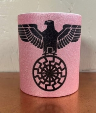 Glitzer Tasse - pink - Reichsadler mit Schwarzer Sonne