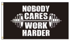 Fahne - Nobody Cares Work Harder - Bodybuilding (320)