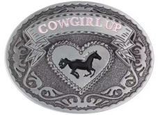 Gürtelschnalle - Cowgirl - oval