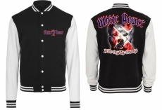 Frauen College Jacke - schwarz/weiß - White Power - Dog Face - Südstaaten