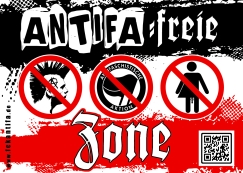 Antifa freie Zone - Aufkleber Paket 50 Stück