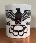 Tasse - Anti-Antifa - Reichsadler - Schlagring - schwarz