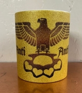 Glitzer Tasse - gold - Anti-Antifa - Reichsadler - Schlagring - gold/schwarz